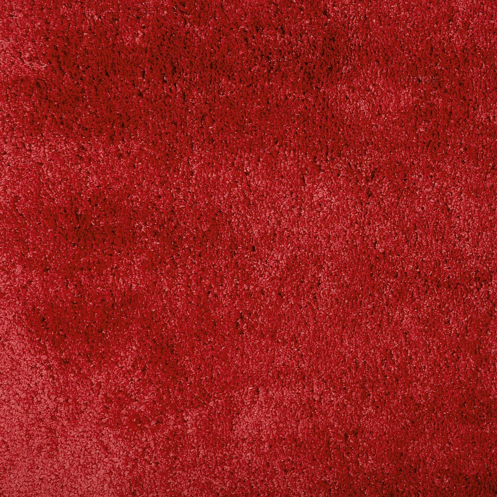 Tappeto shaggy in misto cotone e poliestere rosso 140 x 200 cm soffice pelo denso