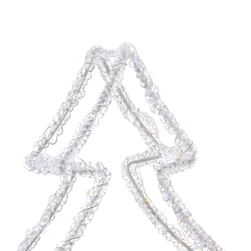 Decorazione con luci LED per albero di Natale Illuminazione in metallo bianco esterno accessori natalizi