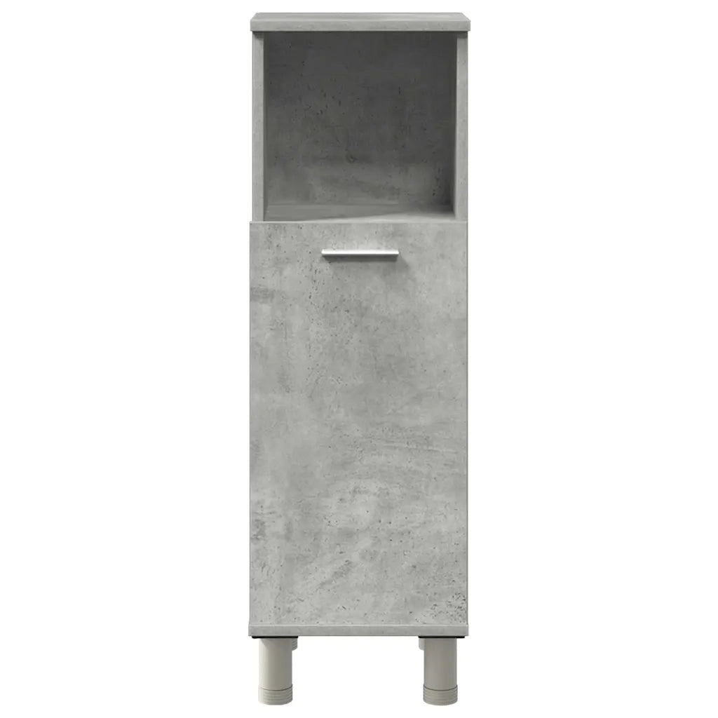 Set Mobili da Bagno 4 pz Grigio Cemento in Legno Multistrato