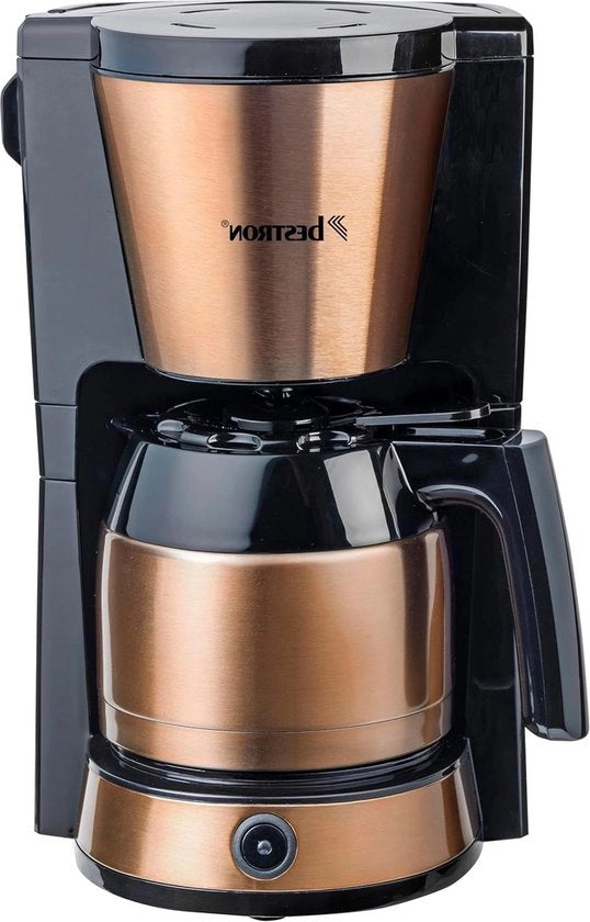 Caffettiera elettrica con filtro a malta termoresistente per 8 tazze 900W in rame