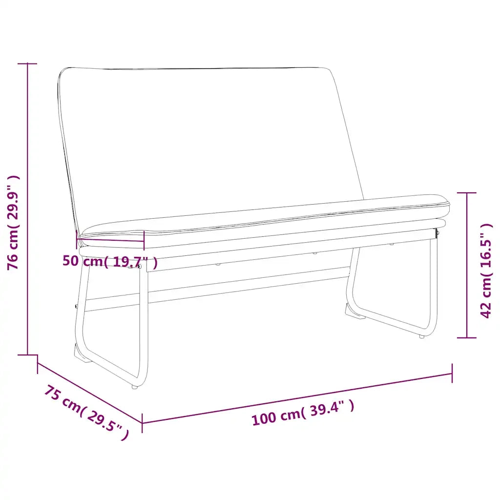 Panca-Sgabello Nera 100x75x76 cm in Tessuto