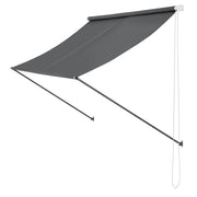 Tenda da sole/ombrellone retrattile da parete con struttura in acciaio 200 x 120 cm grigio 03_0001105