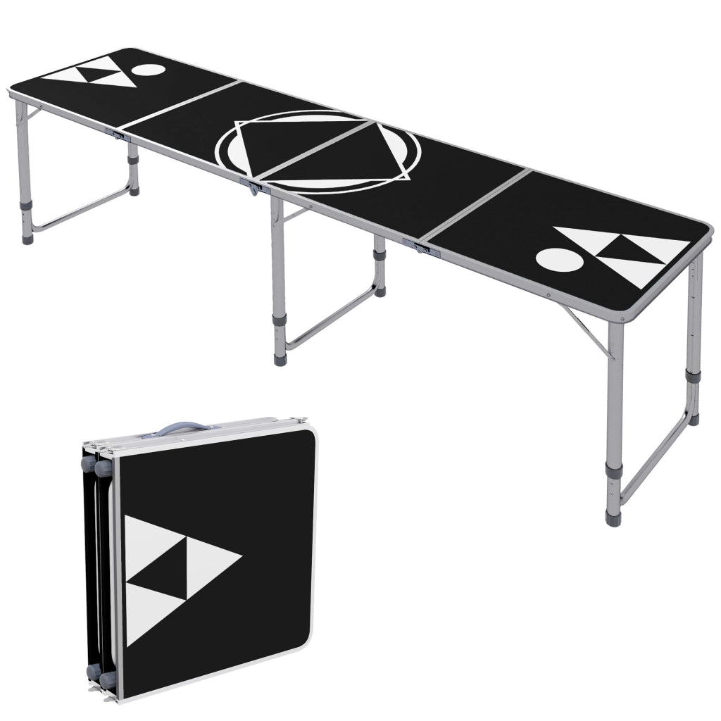 Tavolo da campeggio pieghevole, regolabile in altezza, telaio in alluminio ¨C zephmum ¨C Nero, 240x60x54/62/70 cm