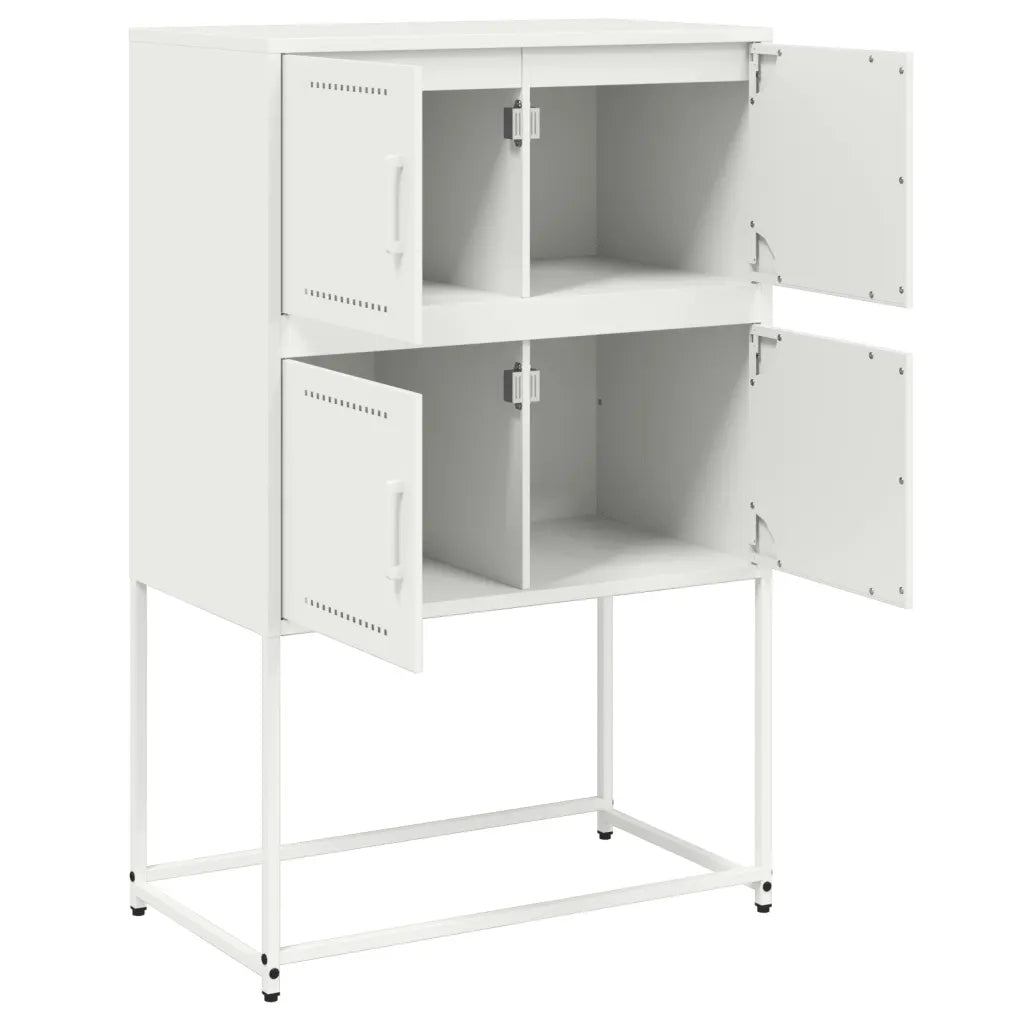 Credenza-Buffet-Armadio da cucina Bianca 68,5x38,5x107 cm in Acciaio 312195