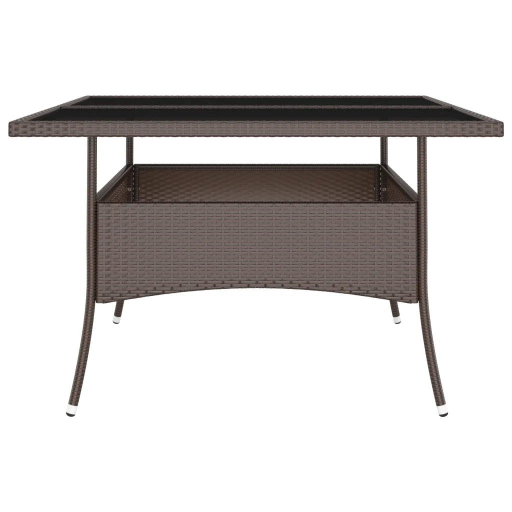 Set da Pranzo da Giardino in Polyrattan 9 pz Marrone