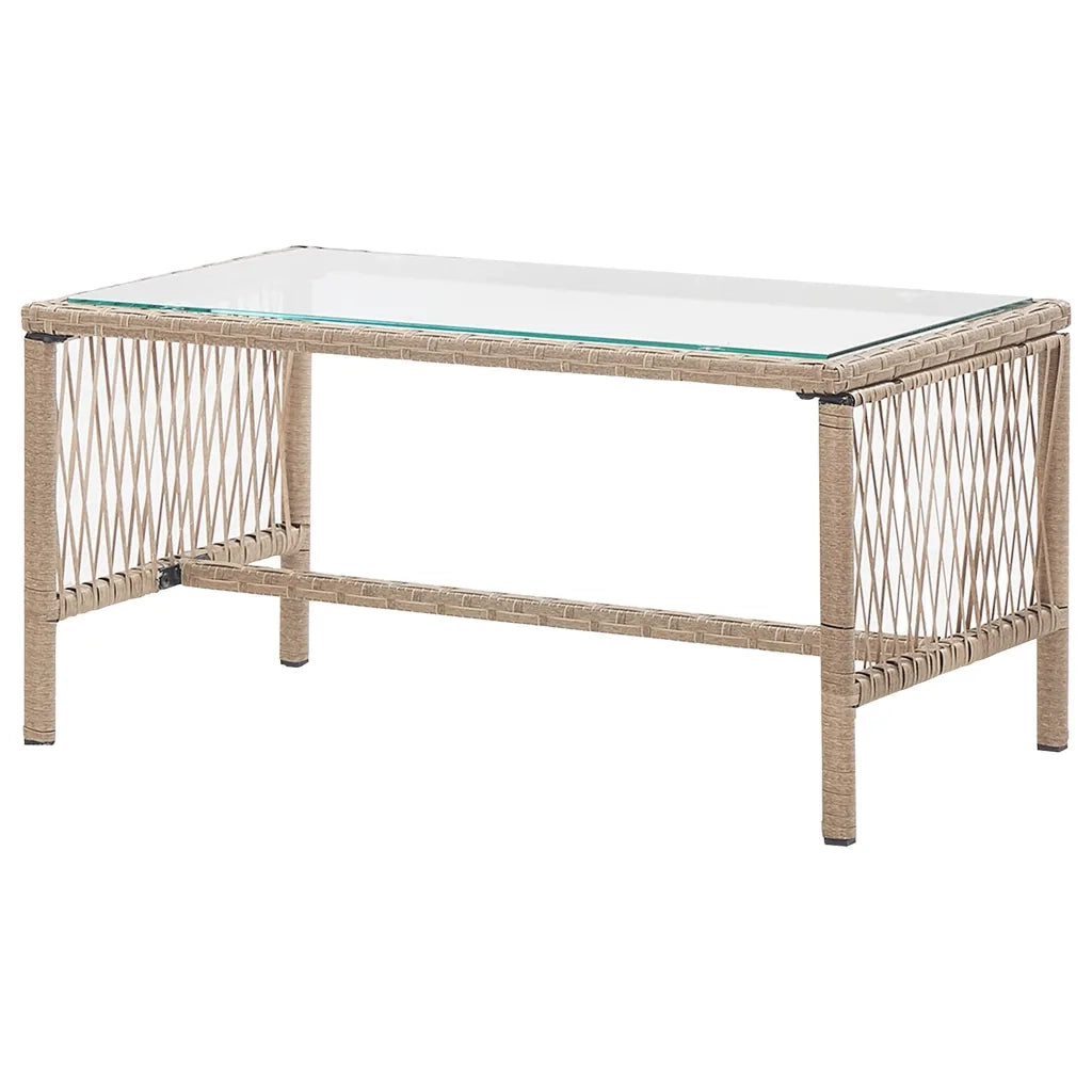 Set Divani da Giardino 4 pz | Set Salotto da Giardino con Cuscino in Polyrattan Beige