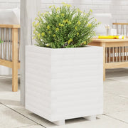 Fioriera da Giardino-Vaso da Esterno Bianca 40x40x49,5cm Legno Massello di Pino