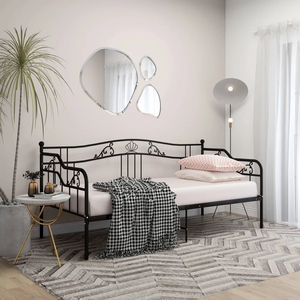 Divano letto | Sof¨¤ letto | Letto singolo Telaio Nero in Metallo 90x200 cm