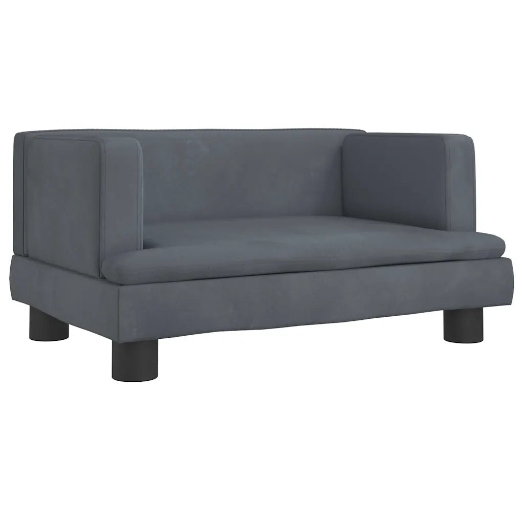 Divano per Bambini-Sofa-Divanetto Grigio Scuro 60x40x30 cm in Velluto
