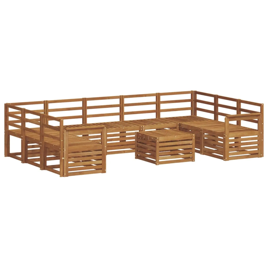 Set divani 10 pcs Naturale Legno di Acacia Massello 3375504