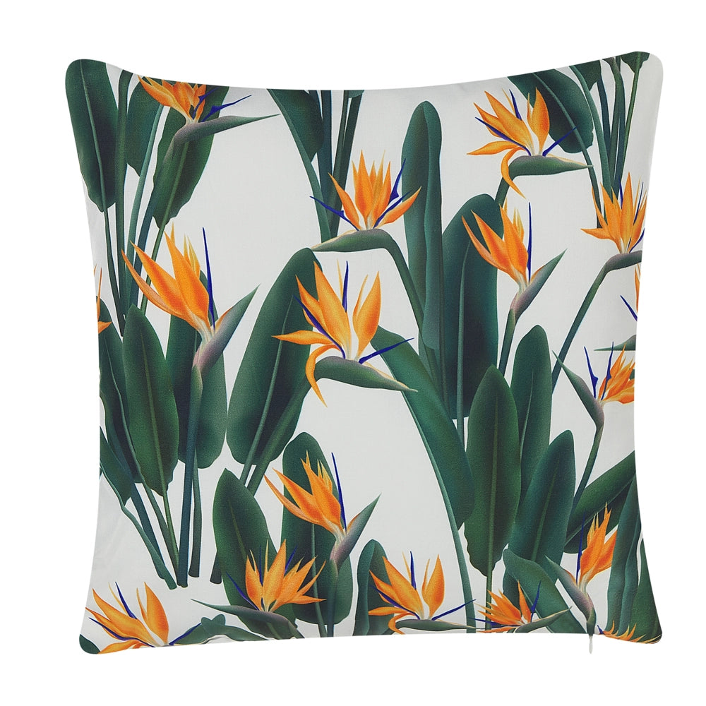 Set di 2 cuscini da esterno in poliestere verde 45 x 45 cm motivo floreale da giardino e patio