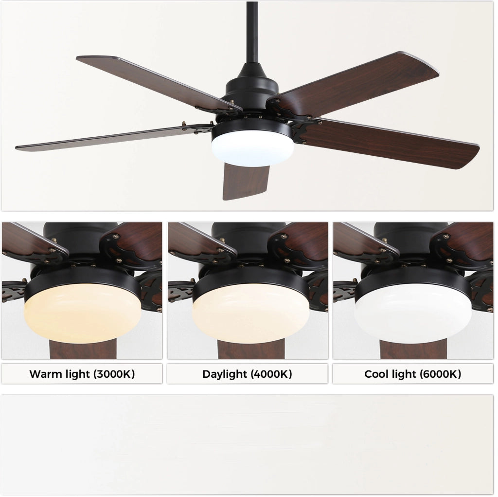 Ventilatore da soffitto 106 cm con LED dimmerabile, telecomando, motore DC silenzioso e funzione timer