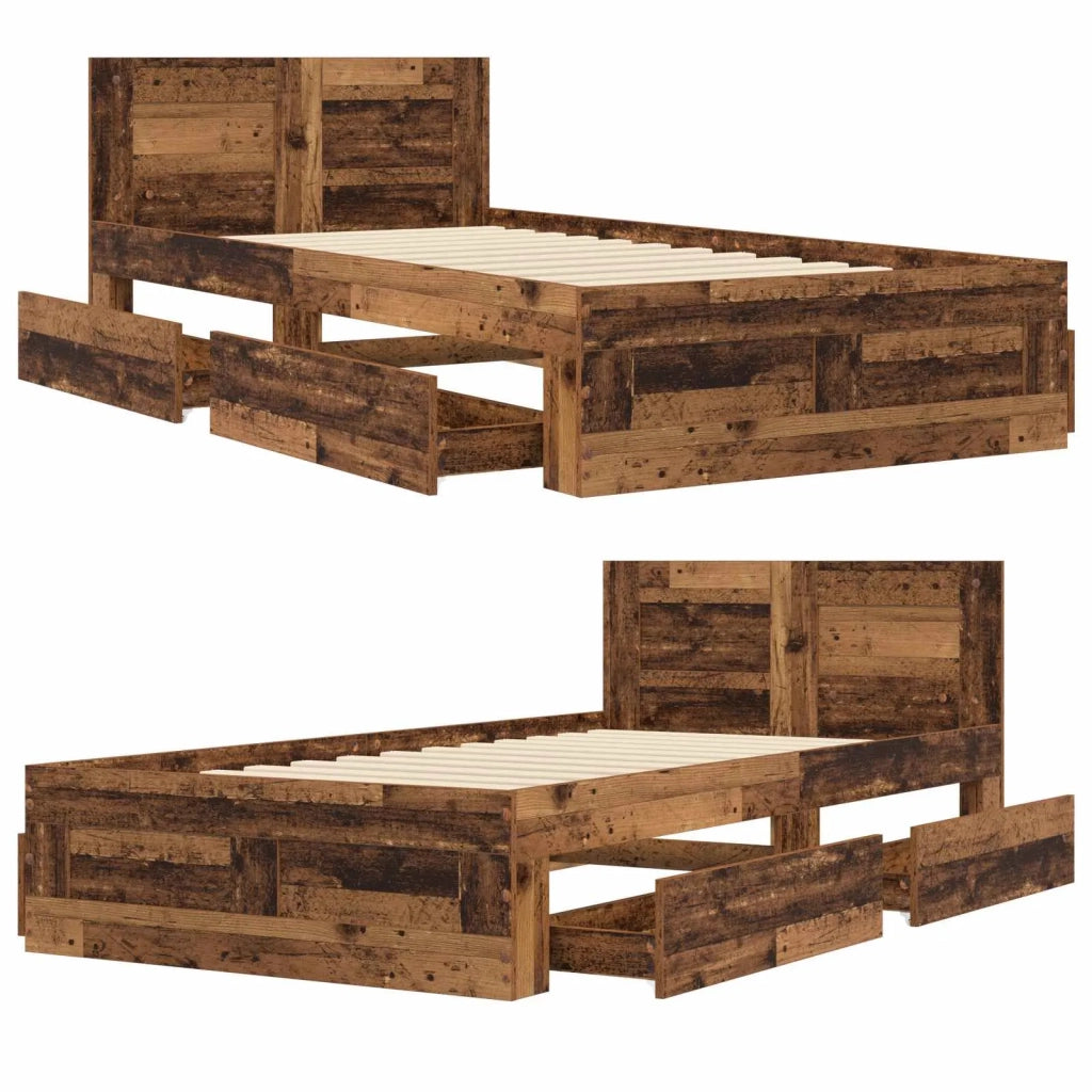 Struttura letto con testata Legno antico 80 x 200 cm 3429680