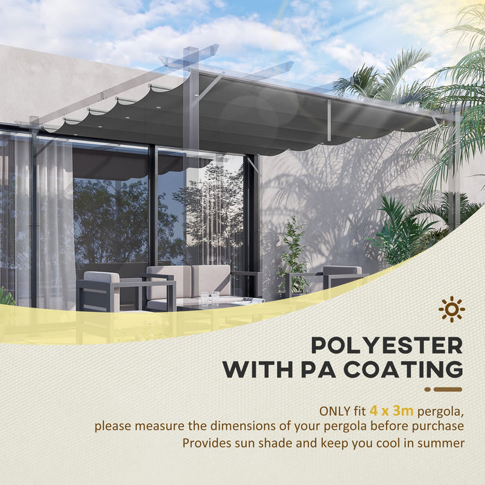 Telo di Ricambio per Pergola da Giardino 3x3m in Poliestere Grigio Scuro