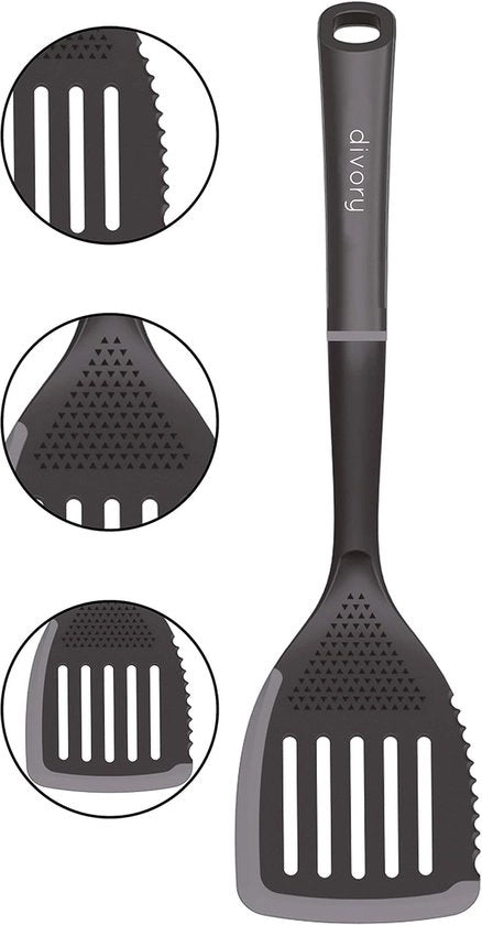 Spata per cucina multifunzione 3 in 1 - Resistente al calore - 35cm - Silicone e plastica