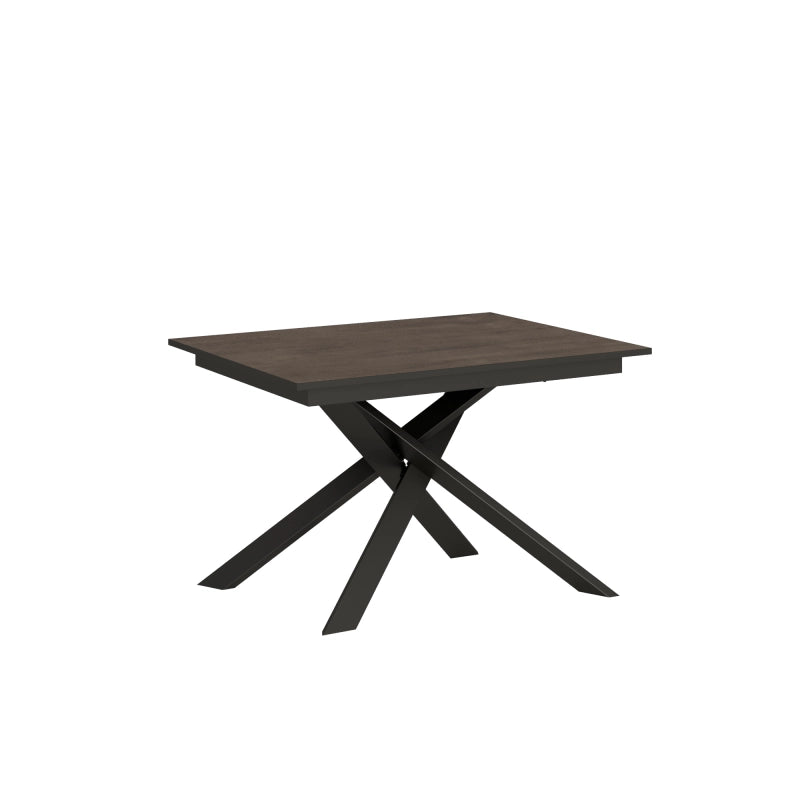 Tavolo allungabile 90x120/180 cm Ganty - bordo Antracite telaio Antracite - Noce