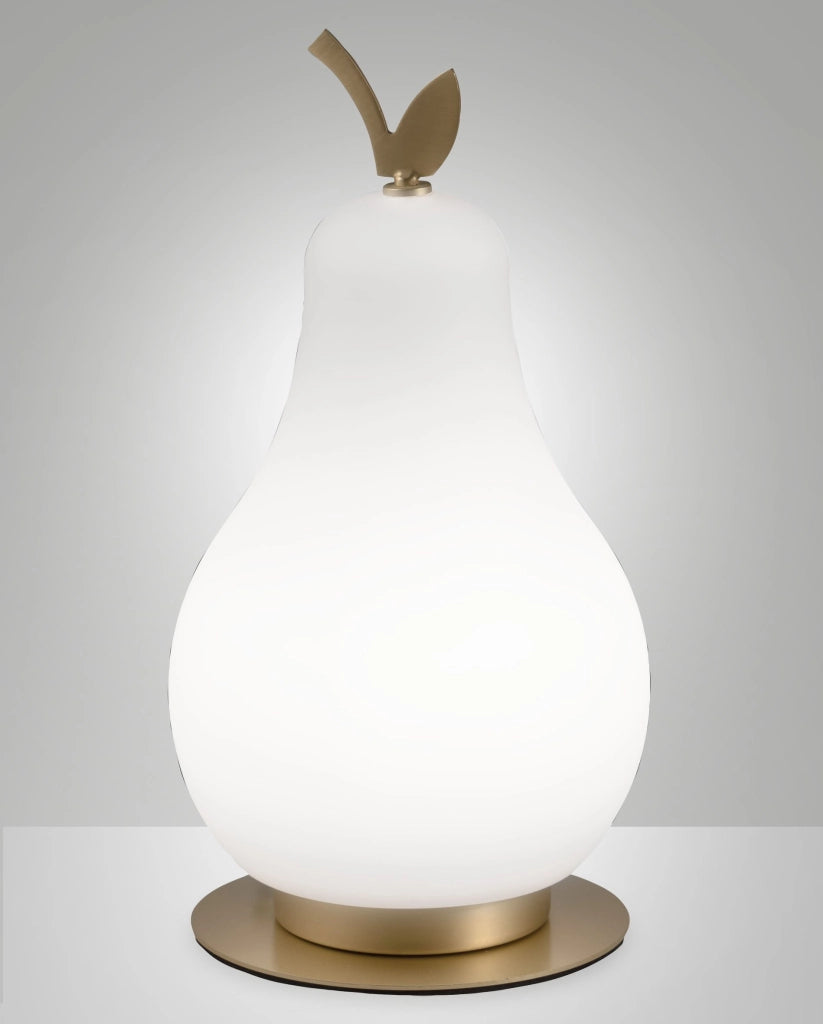 Lampada da Tavolo Wilma 8W LED Integrato 3000K Bianco/Ottone Satinato, Regolazione Luce al Tocco, IP20, 230V, Design in Metallo e Vetro - Wilma
