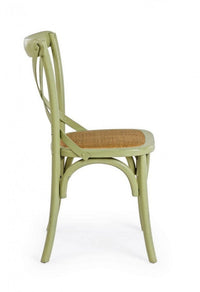 Sedia Cross Verde in Legno