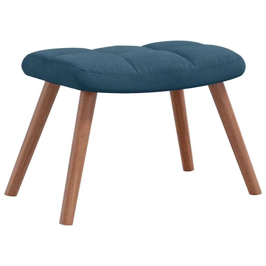 Sedia a dondolo con sgabello in velluto blu