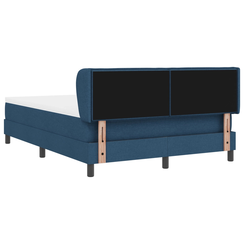 Letto Box Spring con Materasso Blu 160x200 cm Tessuto