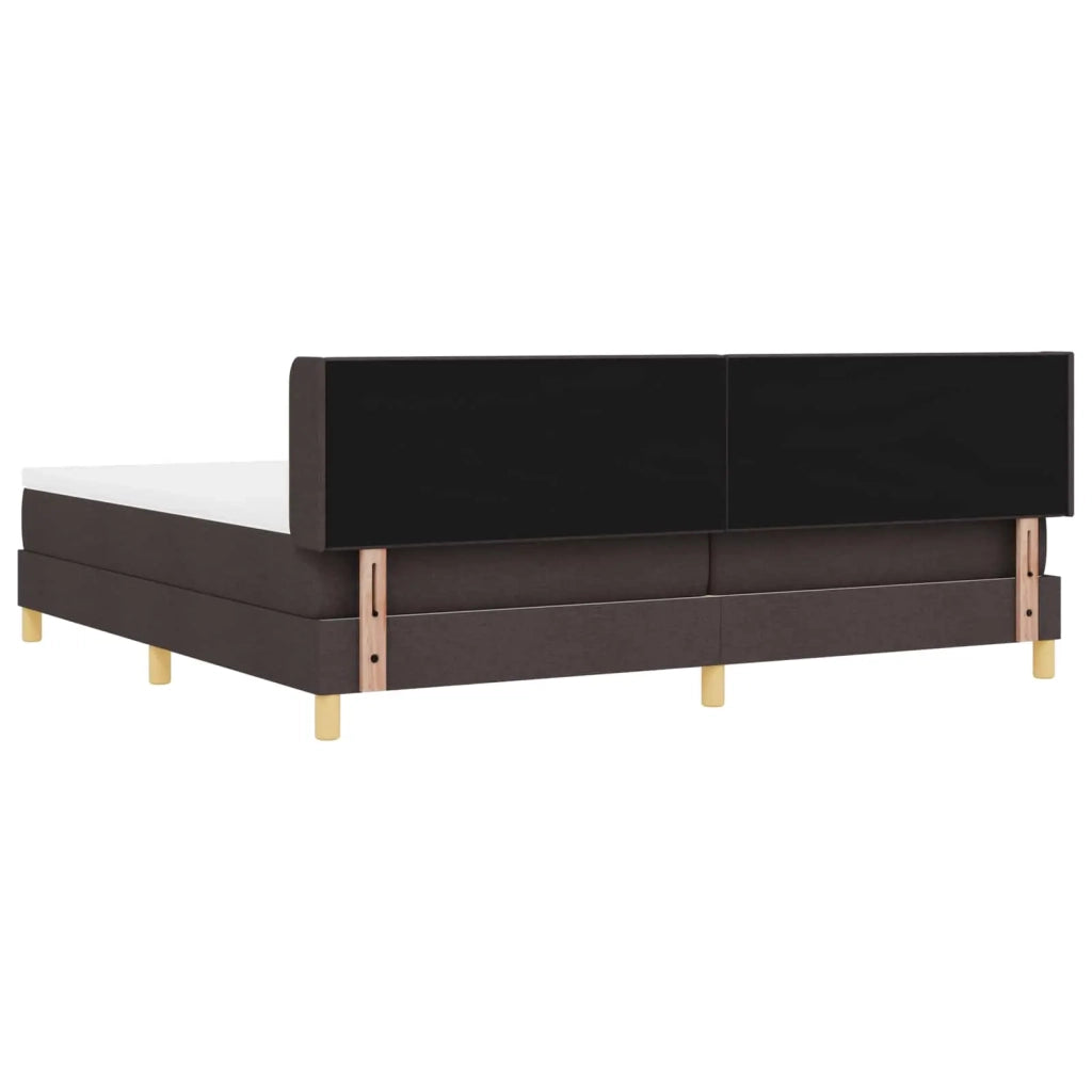 Letto a molle con testiera Marrone Scuro 200 x 200 cm Tessuto 3341317