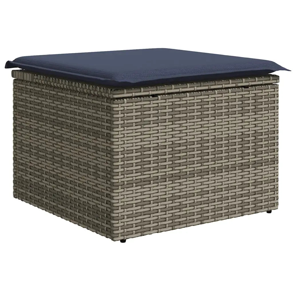 Set Divani da Giardino 10 pz con Cuscini Grigio in Polyrattan 3256740