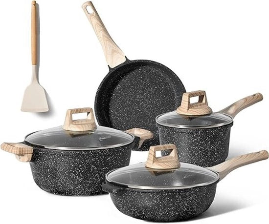 Set di pentole - Pentola a coperchio - Pentola da stufato - Padella - Wok