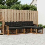 Set di divani da esterno 5 pz Naturale e Nero 3381884