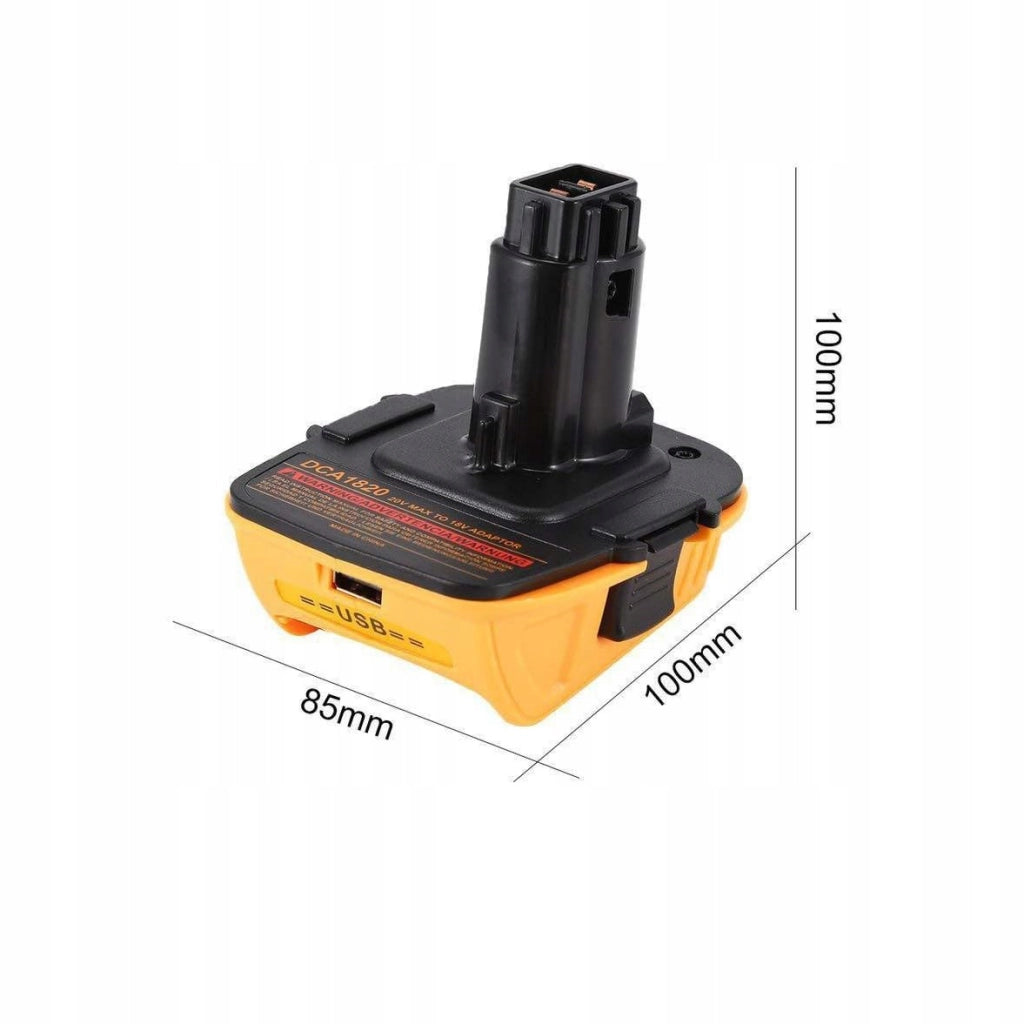 Adattatore per Batteria Dewalt DCA1820 – Compatibile con Utensili 18V NiCad/NiMh e Batterie 20V Li-Ion