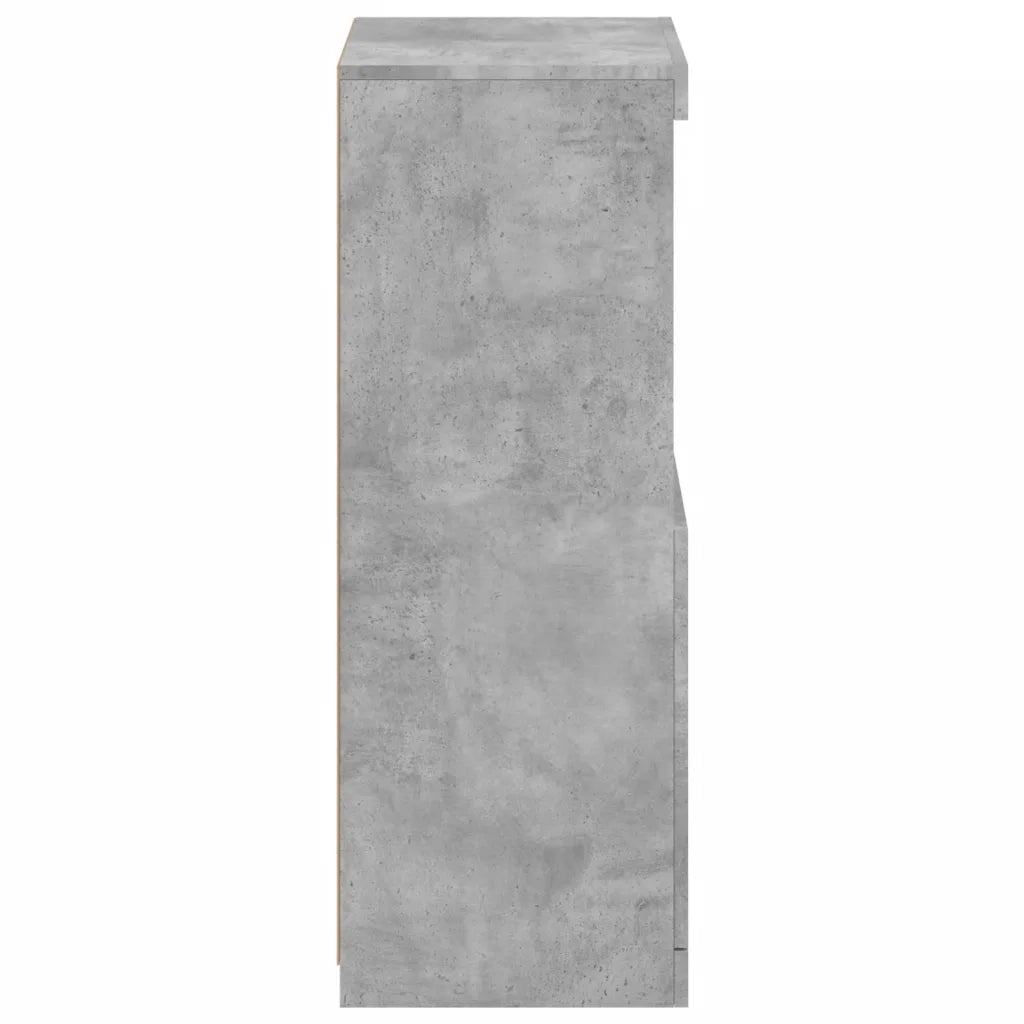 Credenza con Luci LED-Buffet-Armadio da cucina Grigio Cemento 41x37x100 cm 687263