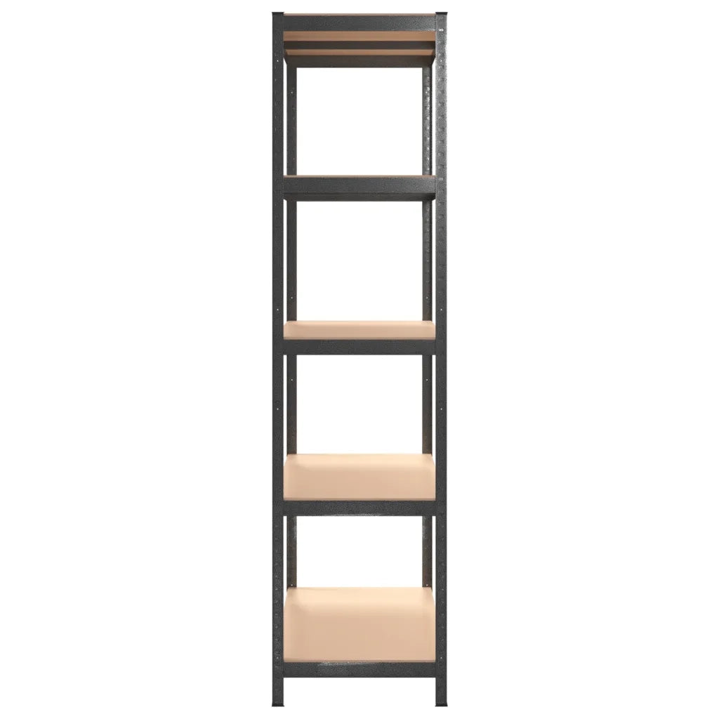 Scaffali Resistenti 5 Ripiani 2pz Grigio Acciaio e Multistrato cod mxl 42812