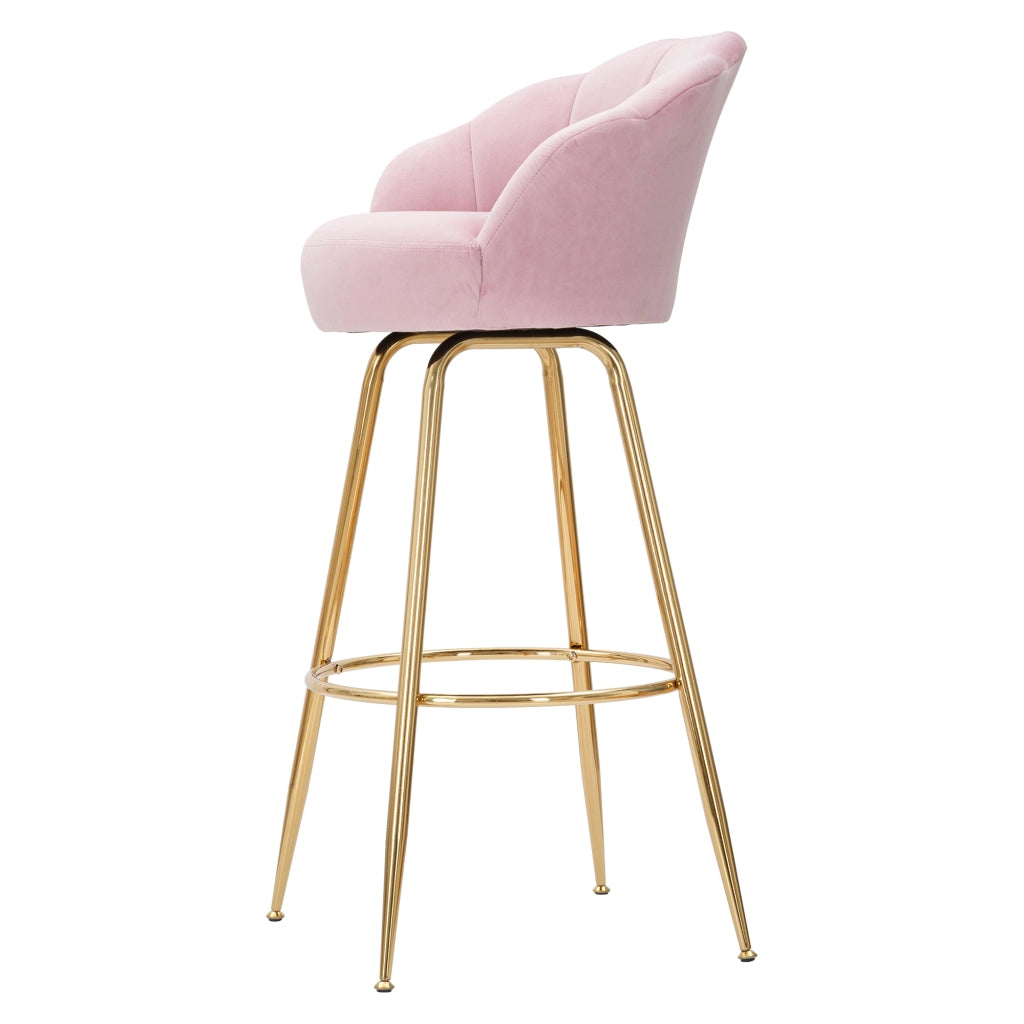 Tequis, Sgabello Rivestimento in Velluto, 55x53x110h cm Rosa