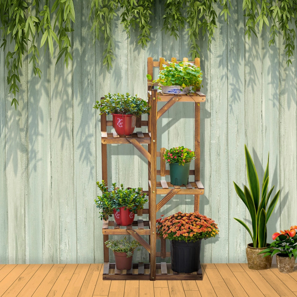 Etagere Portapiante in Legno 5 Ripiani ¨C zephmum ¨C 60x30x130cm Legno di Pino