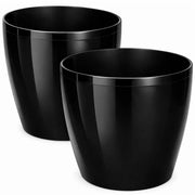 Set di Vasi per Fiori da 2 pezzi - Vasi Decorativi in Plastica Nero Ø 12 cm