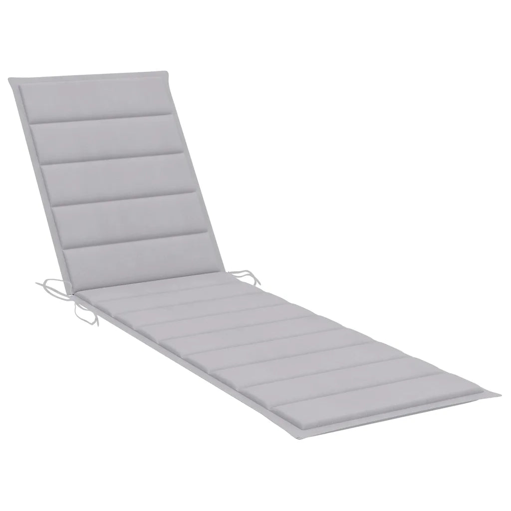 Lettini Prendisole 2 pz con Tavolo e Cuscino Grigio in Teak cod mxl 7400