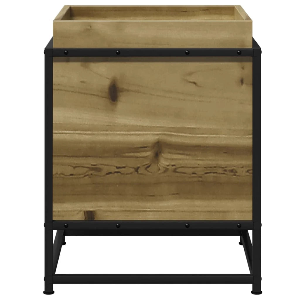 Fioriera rialzata per piante fiori terrazza giardino 40 x 40 x 50 cm legno di pino impregnato marrone 02_0037569