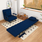 POLTRONA Relax 5 Posizioni 185x60 cm in Tessuto Chenille Blu
