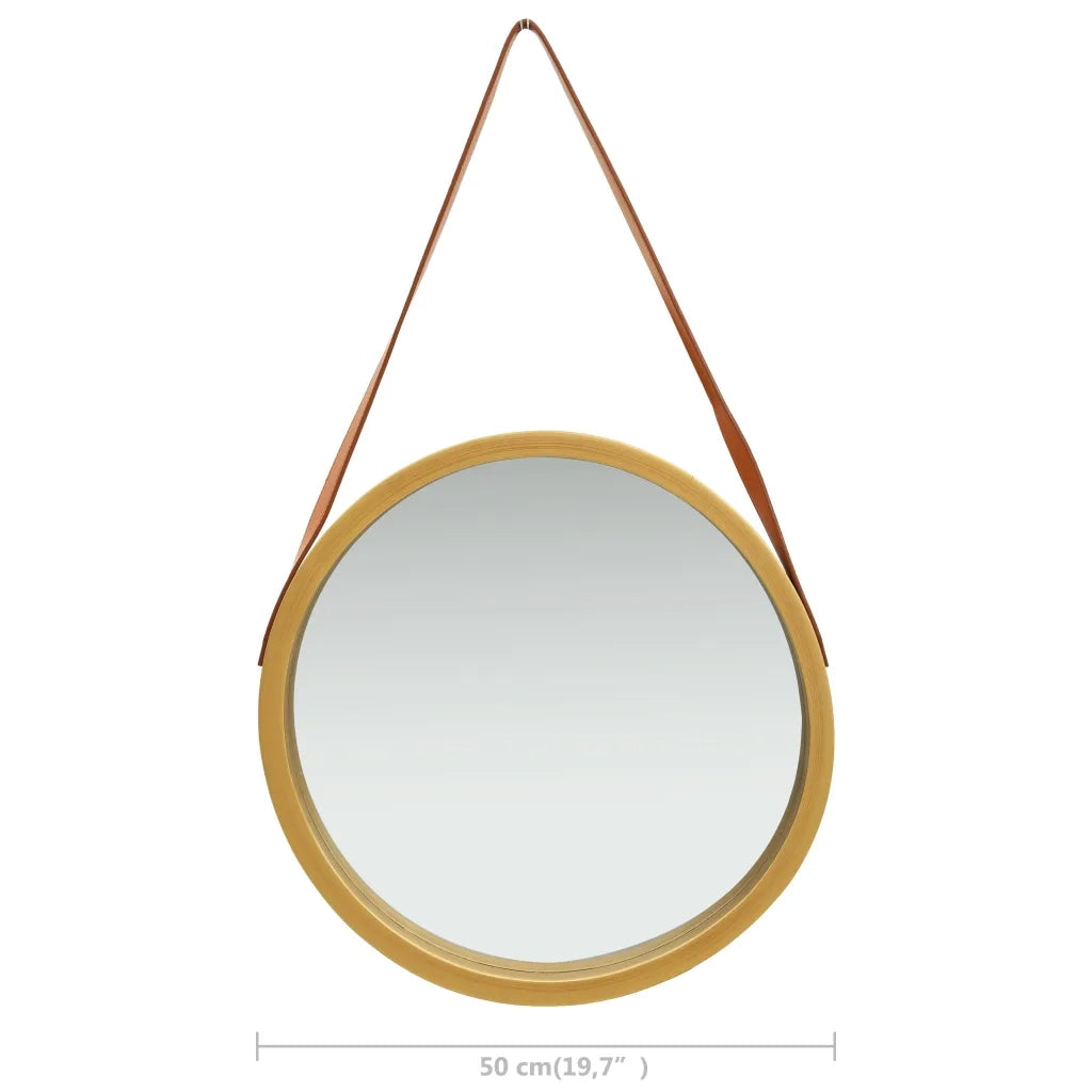 Specchio da Parete con Cinghia 50 cm Oro 320365