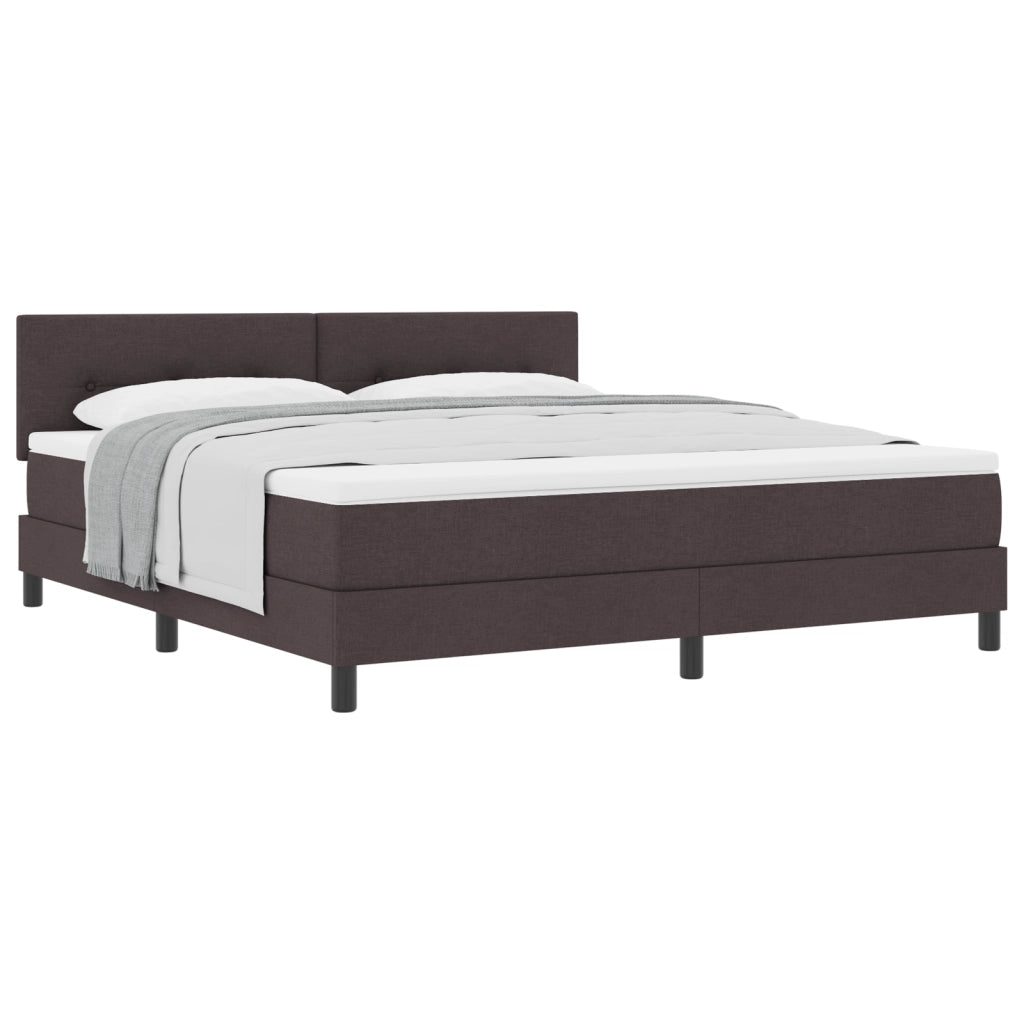 Letto Box Spring e Materasso Grigio Scuro 180x200 cm Tessuto