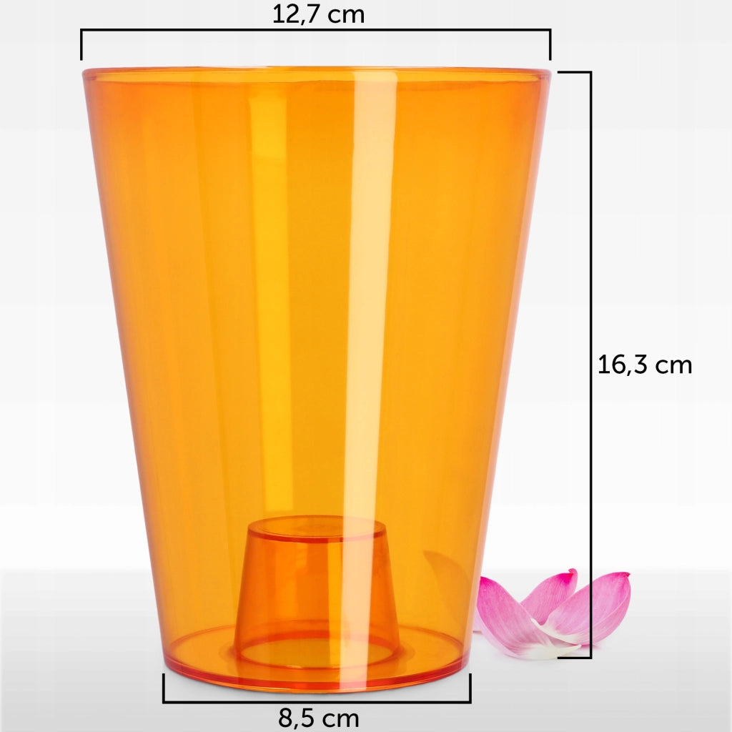 Vaso per orchidee KADAX in plastica arancione, 12 cm