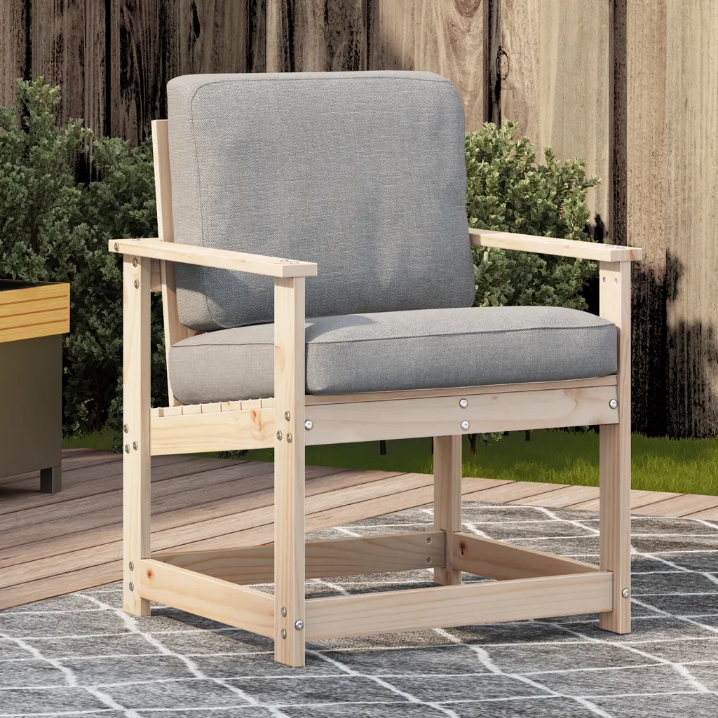 Sedia da patio-Sedia da Giardino 62x56x77 cm in Legno Massello di Pino