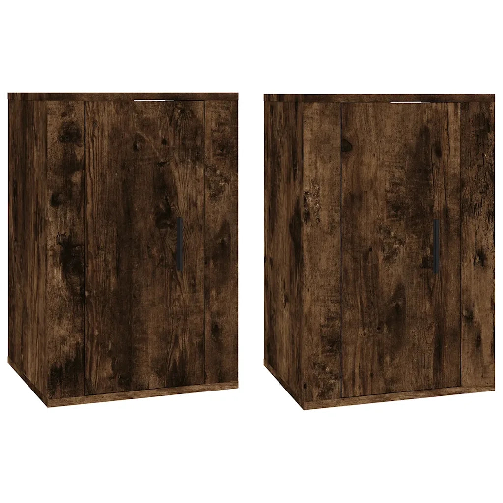 Mobili Porta TV a Parete 2 pz-Set di 2 Credenza per TV sospesa Rovere Fumo 40x34,5x60 cm