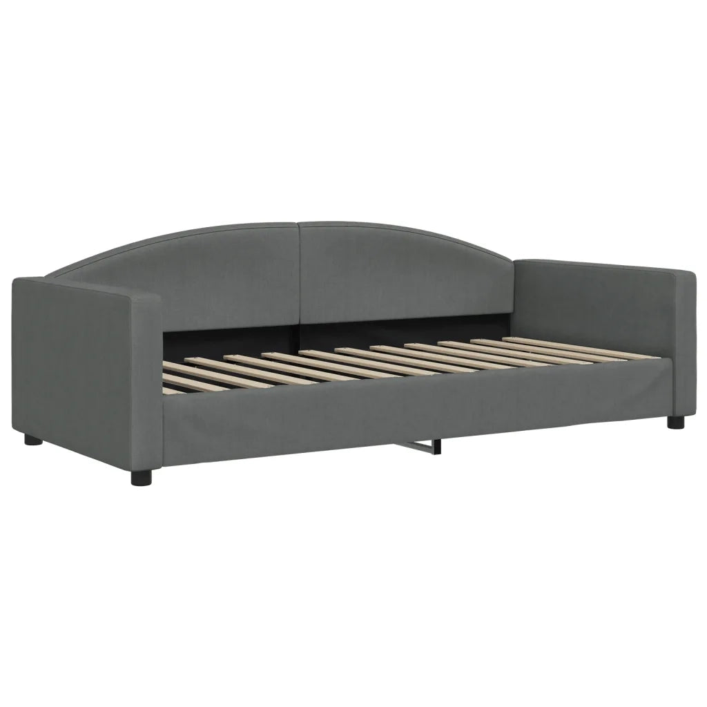 Divano letto | Sof¨¤ letto | Letto singolo con Materasso Grigio Scuro 90x200 cm in Tessuto