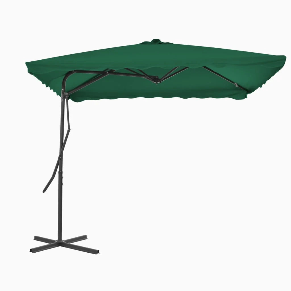 Ombrellone da esterno con palo in acciaio 250 x 250 cm verde 02_0008188