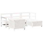 Set Salotto da Giardino 5 pz | Set di Mobili da Esterno Bianco in Legno Massello di Pino
