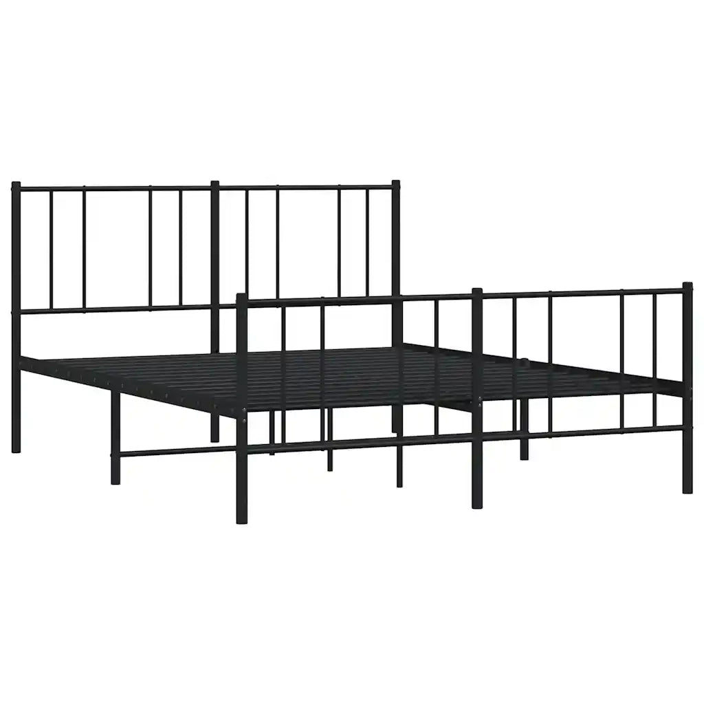 Giroletto con Testiera e Pediera Metallo Nero 150x200 cm 352500