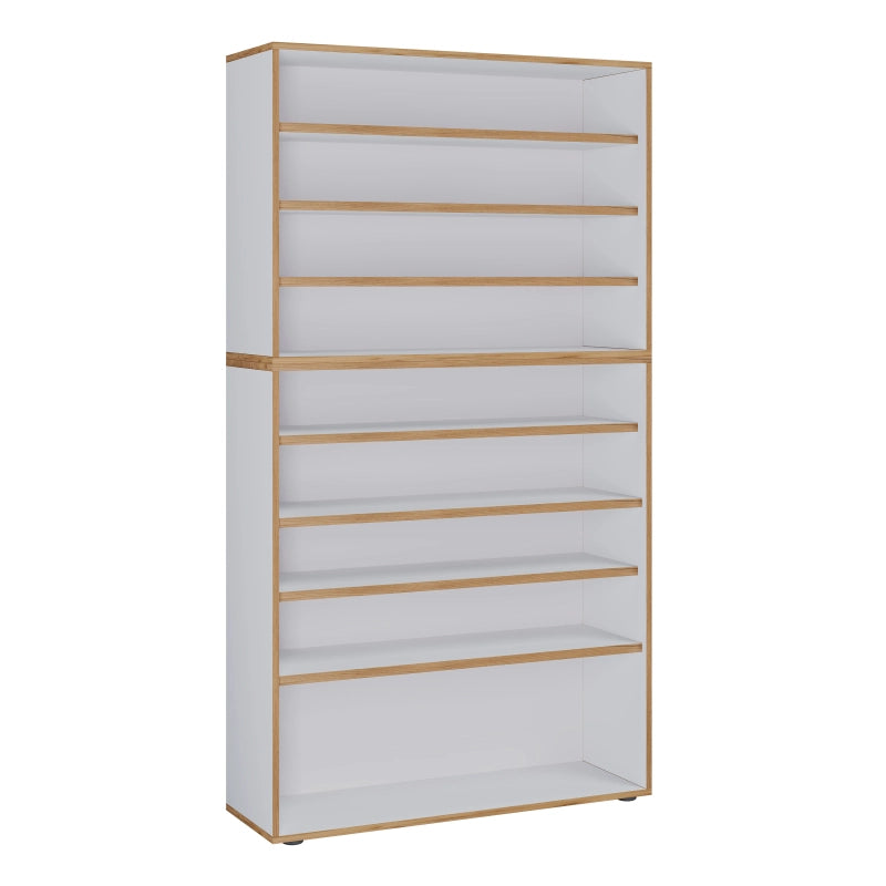 Super Scarpiera Legno H183 L100 P33 cm Armadio Porta Scarpe Salvaspazio con Ripiani Regolabili Colore Bianco