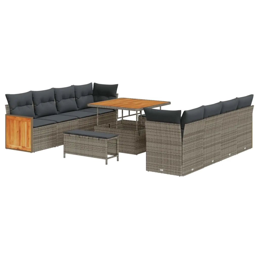 Set Divano da Giardino con cuscino 11 pcs Grigio 3363158