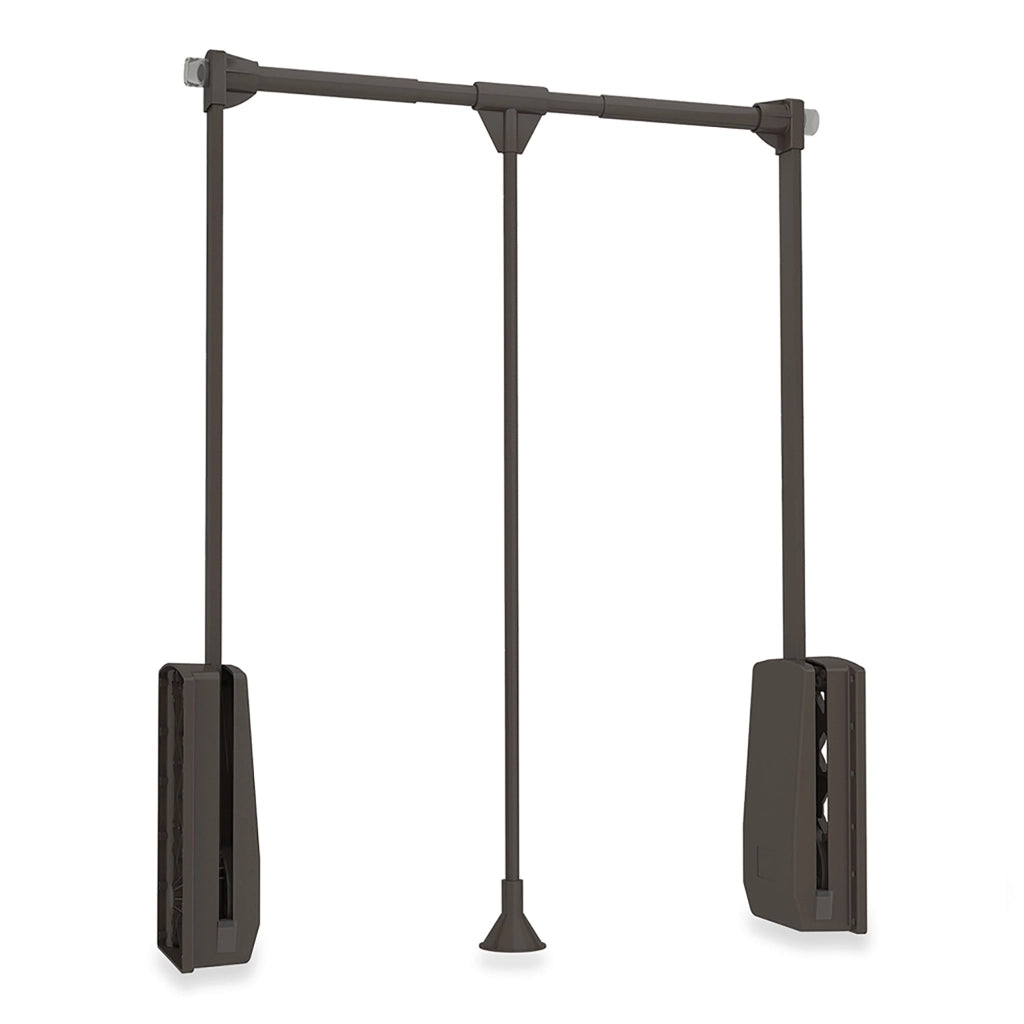 Appendiabiti Saliscendi per Armadio 83-115 cm Max 12Kg in Acciaio Emuca Moka