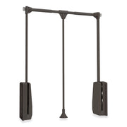 Appendiabiti Saliscendi per Armadio 83-115 cm Max 12Kg in Acciaio Emuca Moka